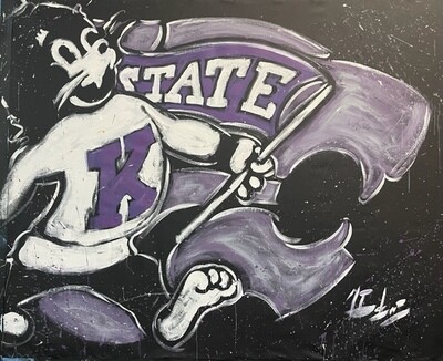 Willie the Wildcat with PowerCat (Original  on CANVAS)