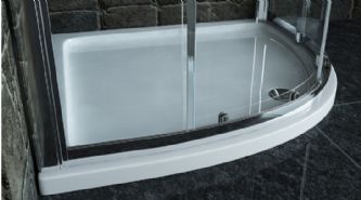 Stone Capped Low Profile 1000mm Quadrant Shower Tray Inc Waste