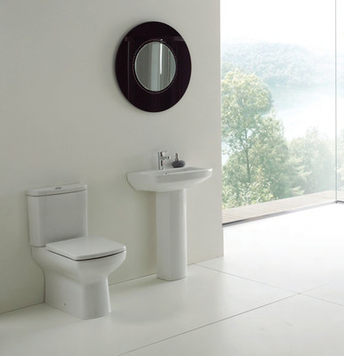 Tavistock Vibe Back To Wall Close Coupled Toilet &amp; Soft Close Seat &amp; Basin CB-Pure