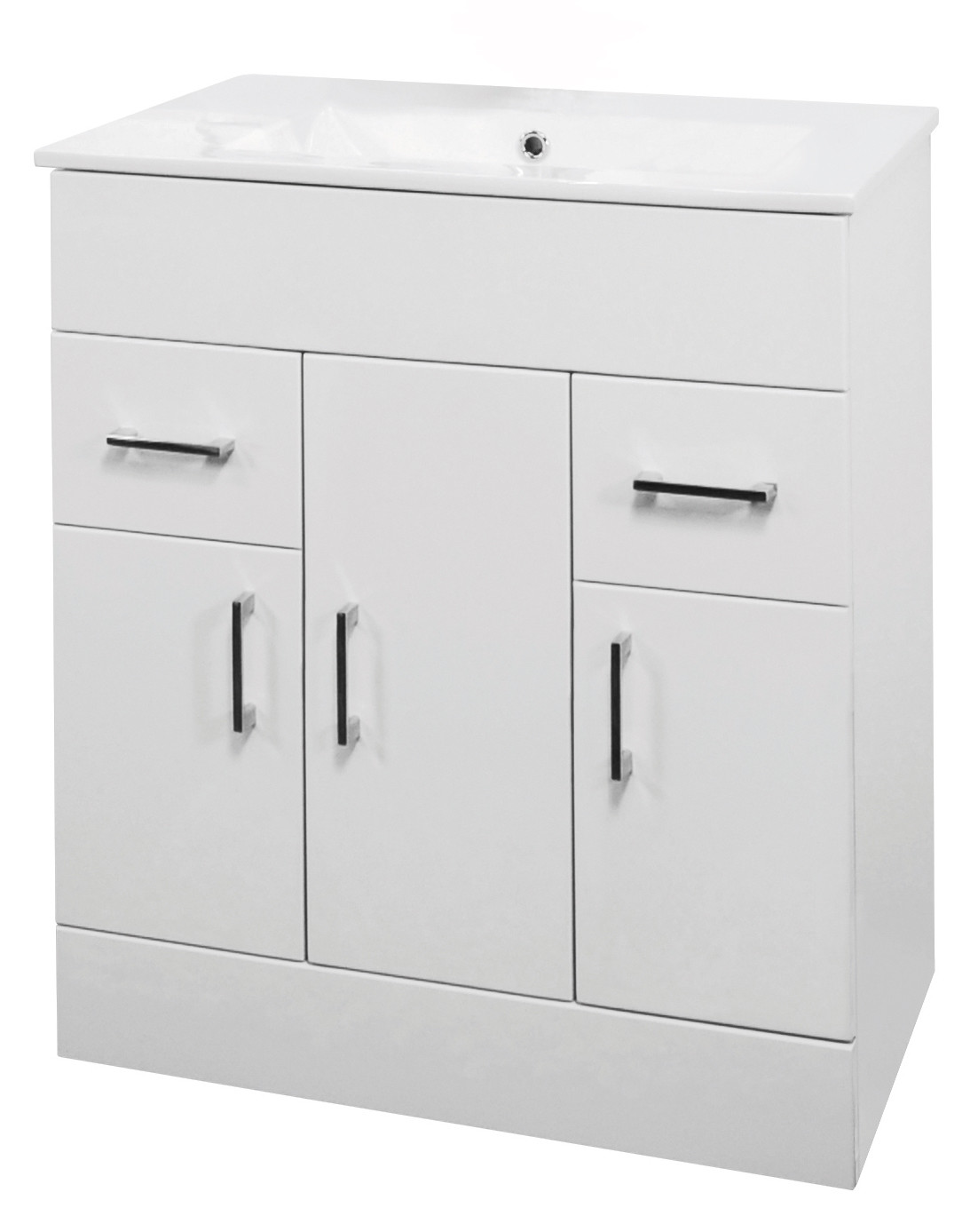 Turino Minimalist 750 Gloss white Floor Standing Basin &amp; Vanity Unit CB-AC