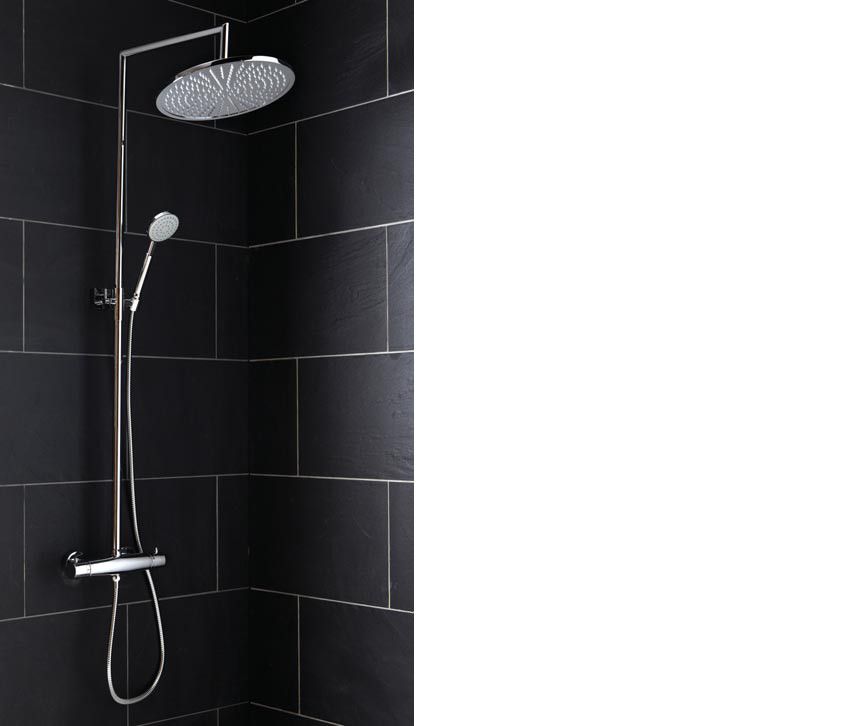 Aquaflow Italia Ferrara Shower Column with Diverter and 305mm Chrome Fixed Head