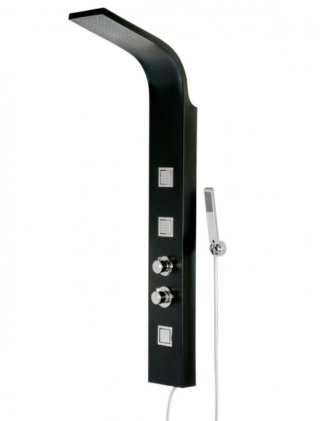 Tower Black Thermostatic Shower Panel