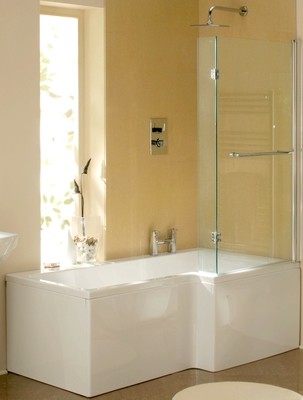 Square L Shape Shower Bath: