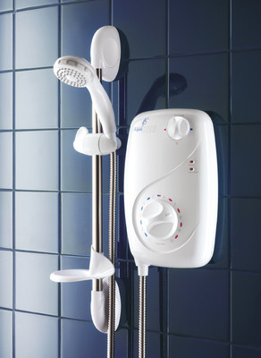 Galaxy Aqua 2000 Electric Shower 8.5Kw White &amp; Chrome