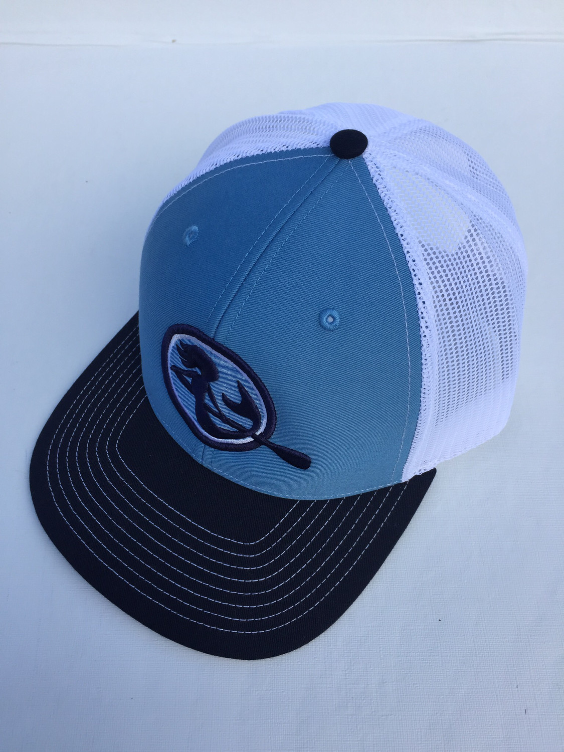 SUP Mermaid™️ Navy &amp; Blue Stripe Background Snapback