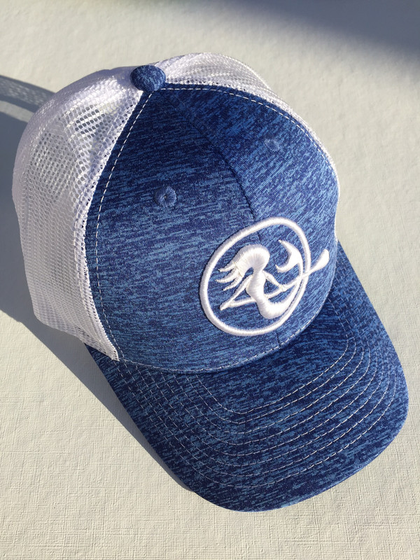 SUP Mermaid™️ Heather Blue &amp; White Snapback