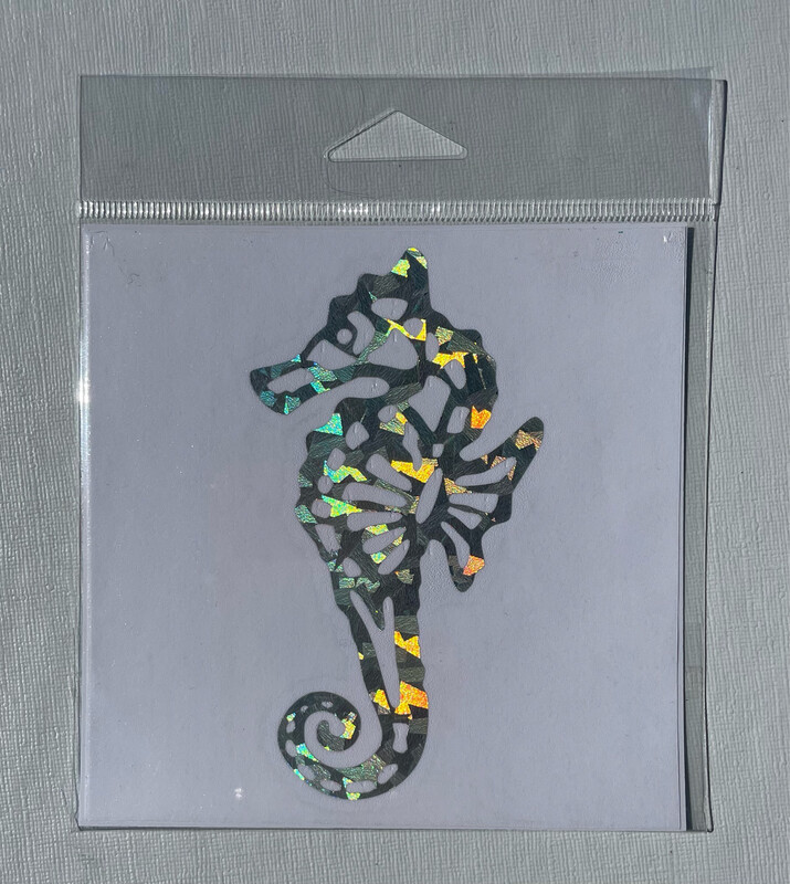 Silver Seahorse Decal