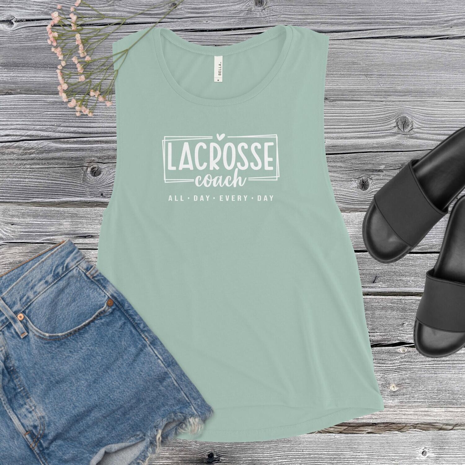 Lacrosse Coach All Day Every Day Muscle Tank Top
