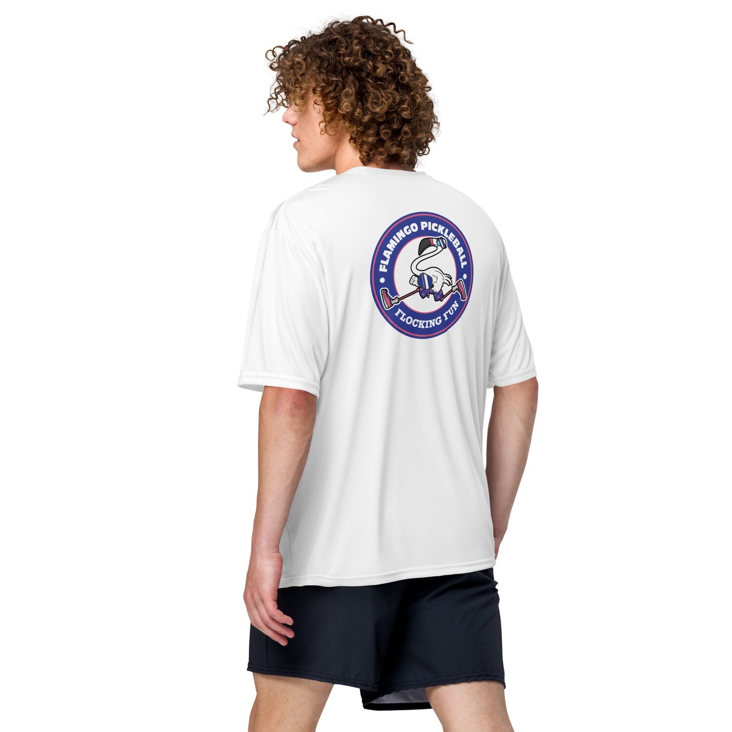 Flamingo Pickleball Unisex performance crew neck t-shirt