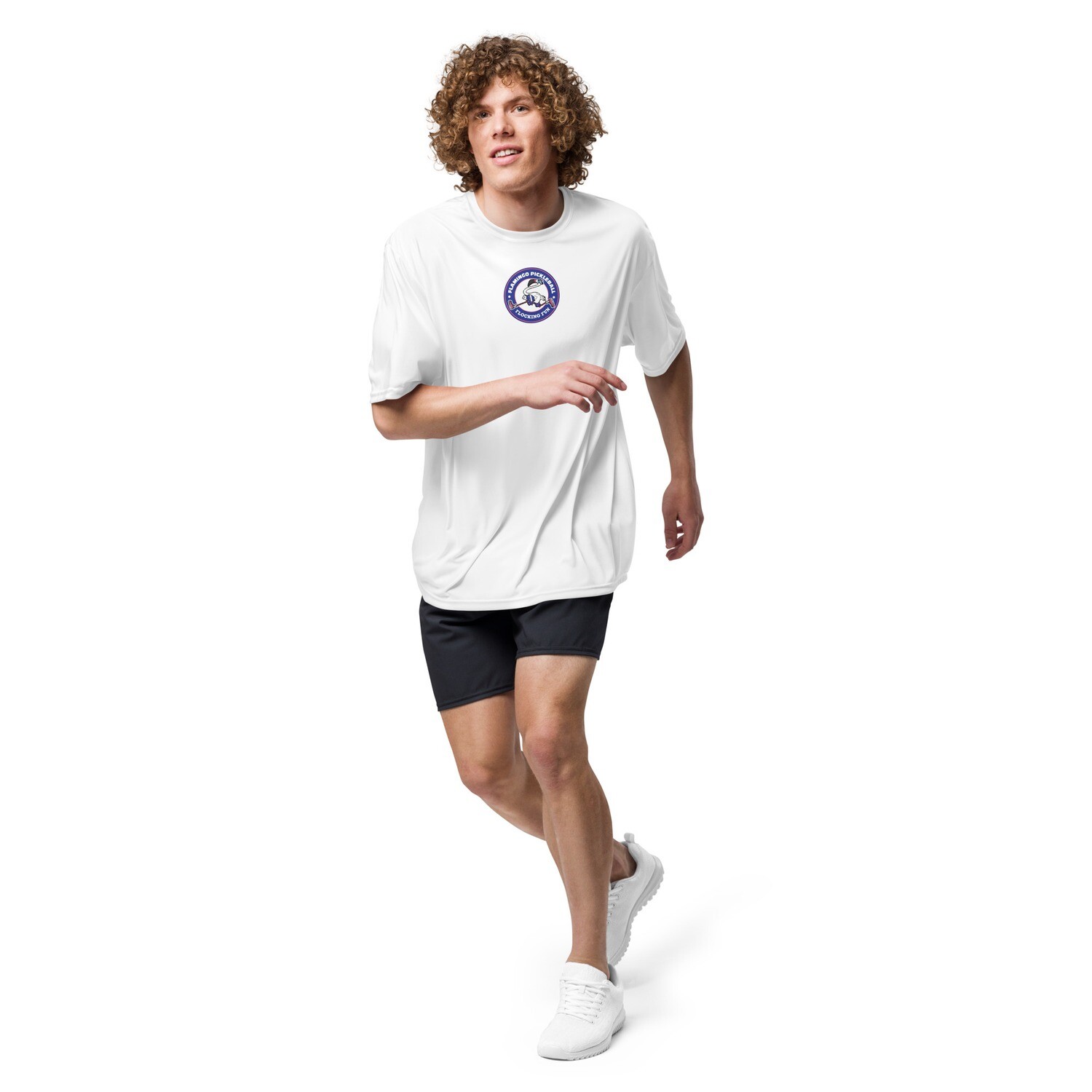 Flamingo Pickleball Unisex performance crew neck t-shirt