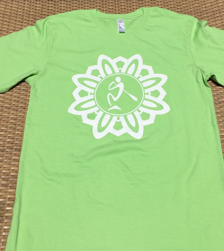 SUP LIFE® Cotton Short Sleeve Tee Shirts(Click To See Colors), Color: Key Lime/White Print, Size: Large