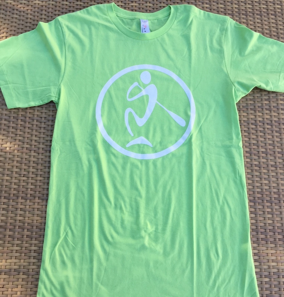 SUP LIFE® Circle Cotton Short Sleeve Tee Shirts(Click To See Colors), Color: Key Lime/White Print, Size: Large