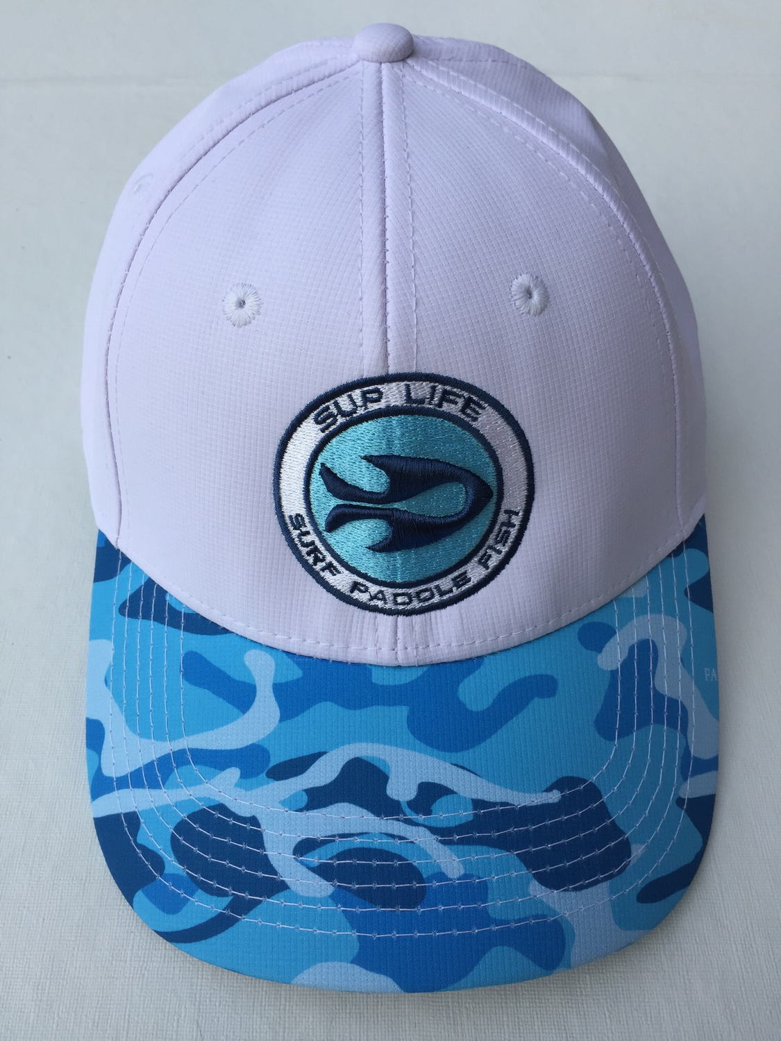 SUP LIFE® - Surf Paddle Fish White &amp; Blue Camo Adjustable