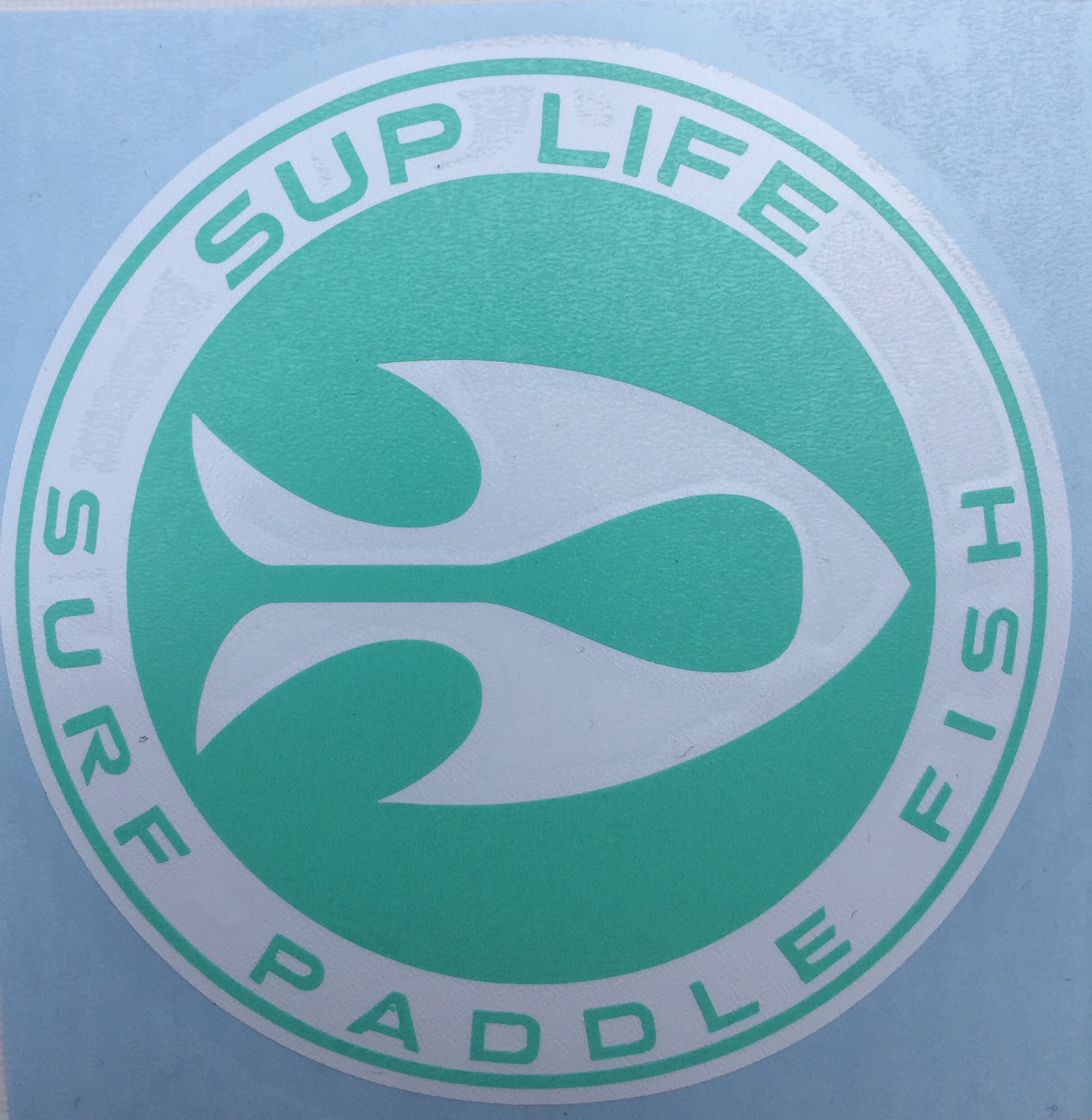 SUP LIFE® - Surf Paddle Fish Decal (Seafoam &amp; White)
