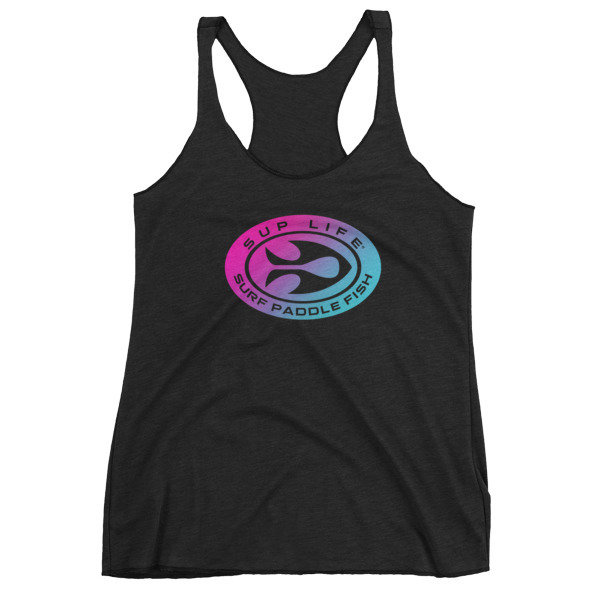 SUP LIFE® - Surf Paddle Fish Women's tank top, Color: Vintage Black, Size: XS