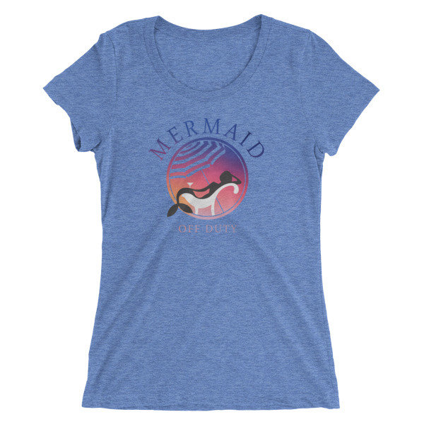 Mermaid Off Duty Ladies' Short Sleeve T-shirt (4 Colors), Color: Blue Triblend, Size: S