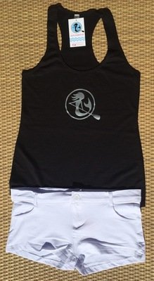 SUP Mermaid™ - Black &amp; Metalic Sliver Logo Tank Top