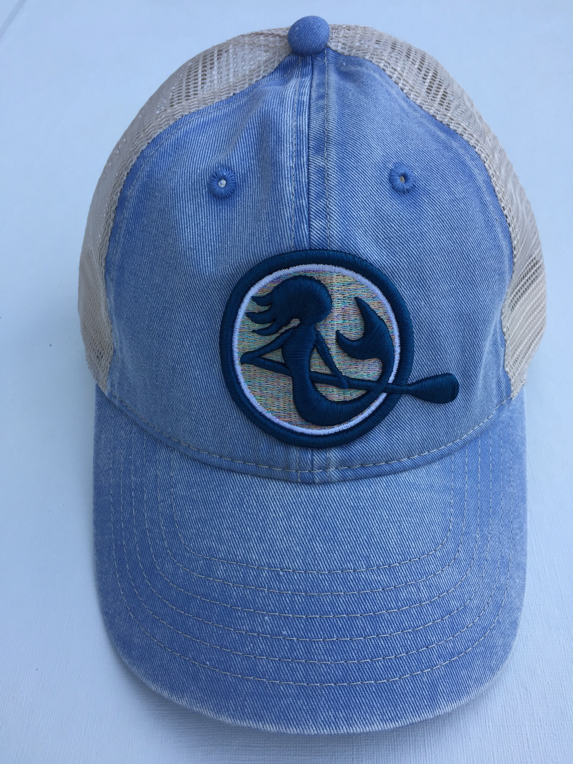 SUP Mermaid™ - Washed Denim &amp; Ivory Snapback