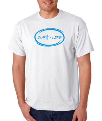 SUP LIFE® Men’s Short Sleeve Performance Crew Neck, Colors: White, Size: Large