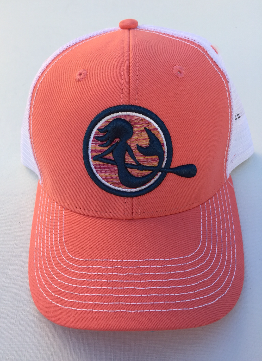 SUP Mermaid™️ Coral &amp; White Snapback