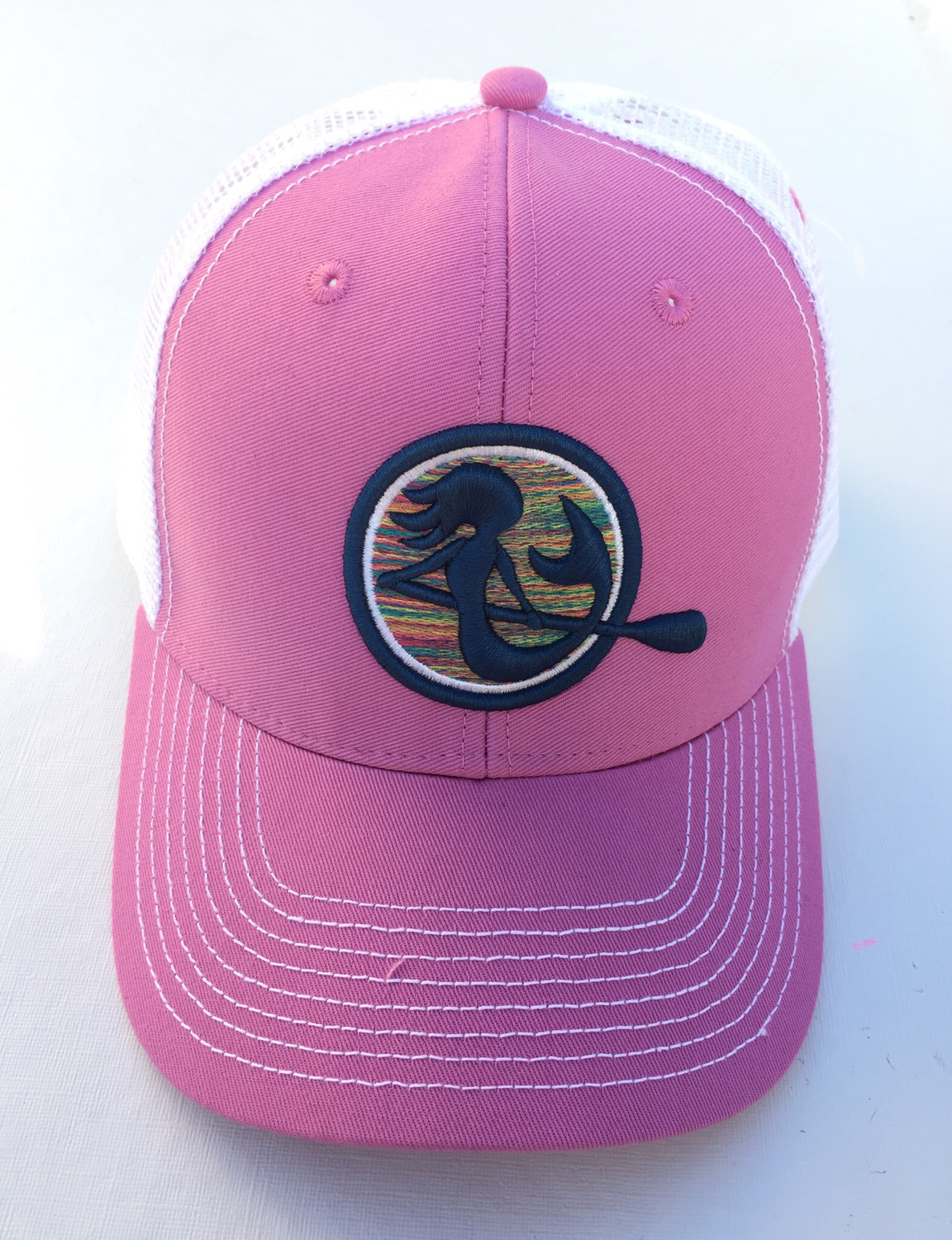 SUP Mermaid™️ - Light Pink &amp; White Snapback - Rainbow