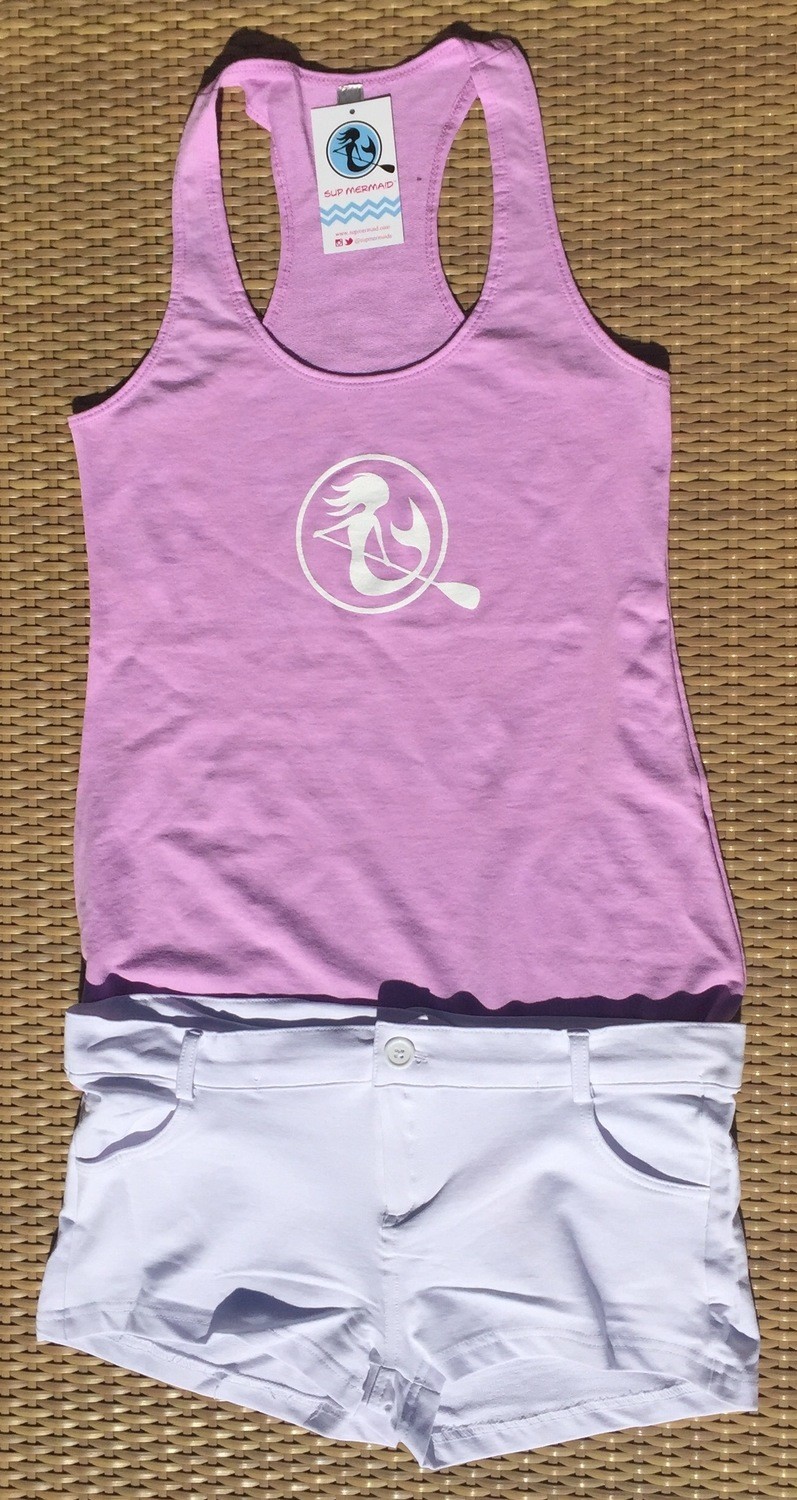 SUP Mermaid™ Lilac &amp; White Logo Tank Top