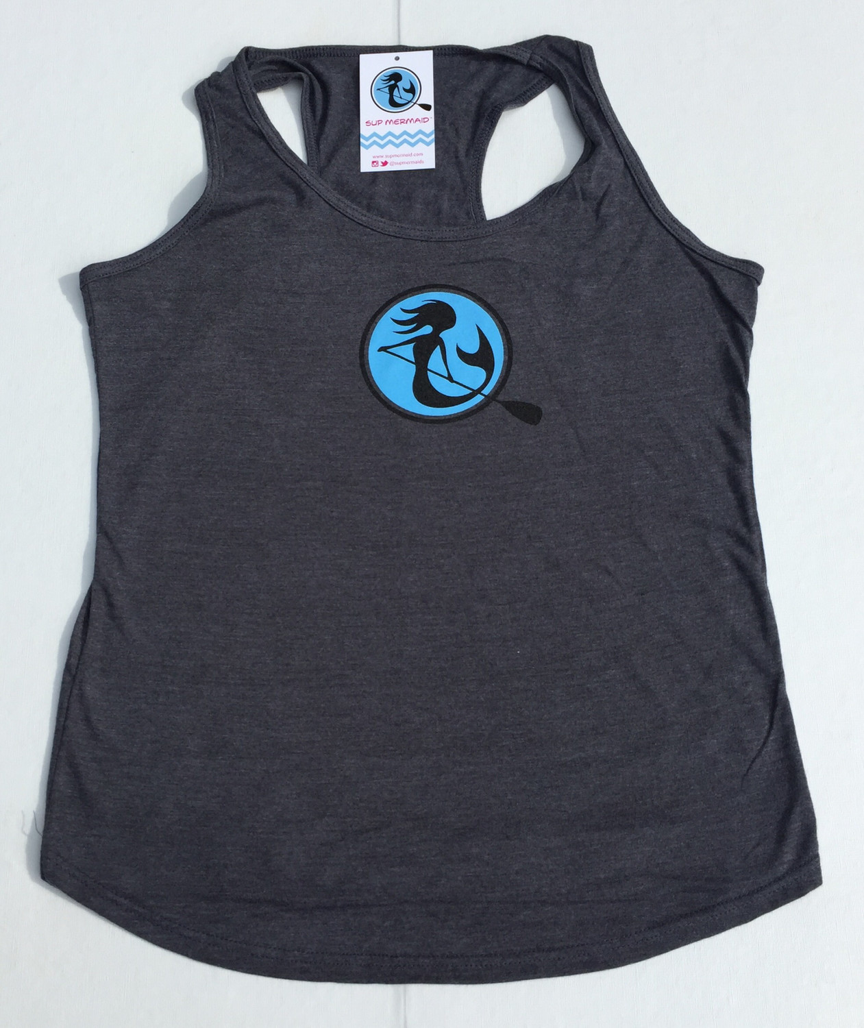 SUP Mermaid™ Dark Grey Tri-Blend Racerback Tank Top