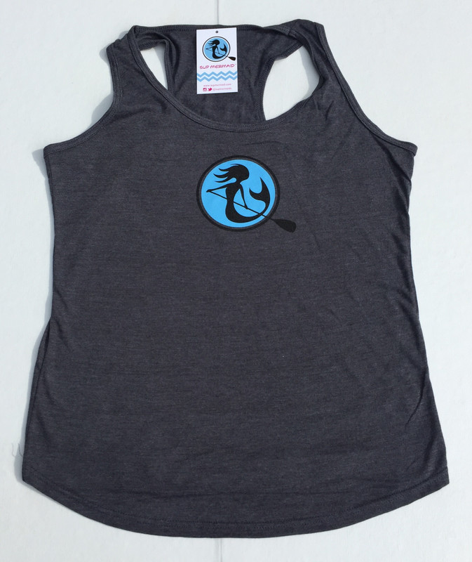 SUP Mermaid™ Dark Grey Tri-Blend Racerback Tank Top