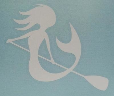 SUP Mermaid™ White Vinyl Decal Free Shipping to USA
