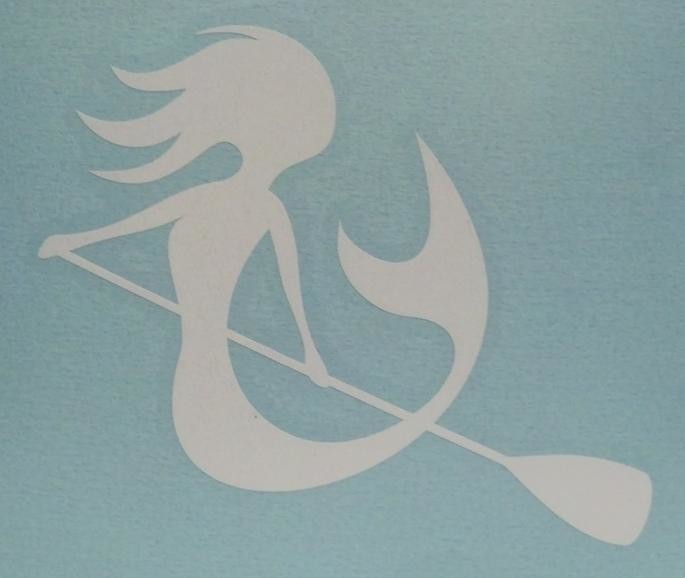 SUP Mermaid™ White Vinyl Decal Free Shipping to USA