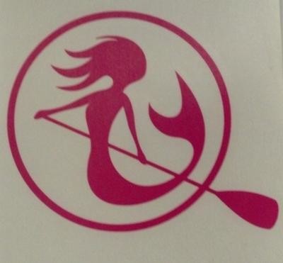 SUP Mermaid™ Hot Pink in Circle Vinyl Decal Free Shipping