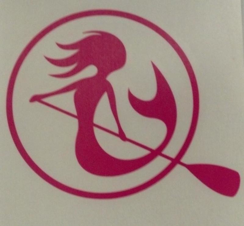 SUP Mermaid™ Hot Pink in Circle Vinyl Decal Free Shipping