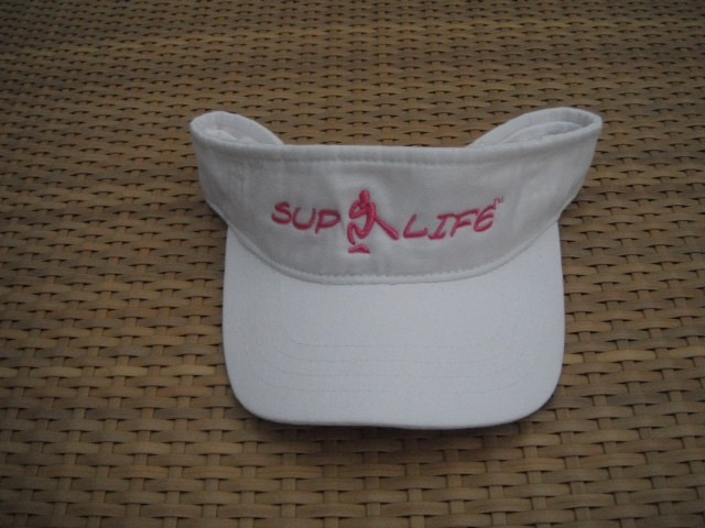 SUP LIFE® Women's Visor - White/Hot Pink Embroidery(100% Cotton, Velcro)