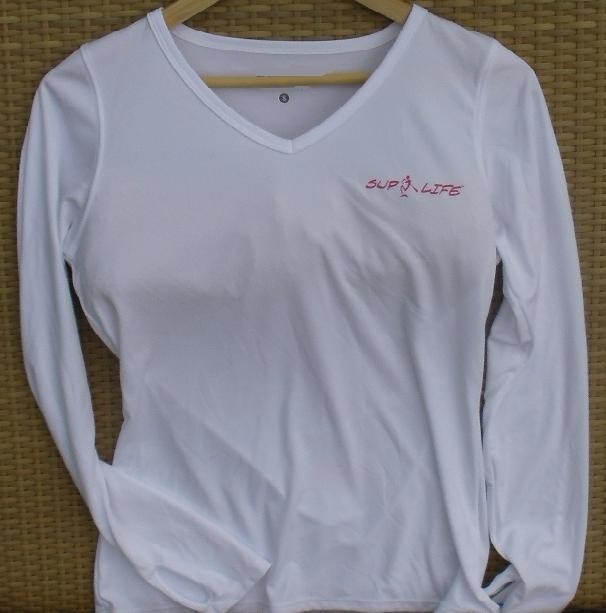SUP LIFE® - Women's Long Sleeve V-Neck Performance (White)