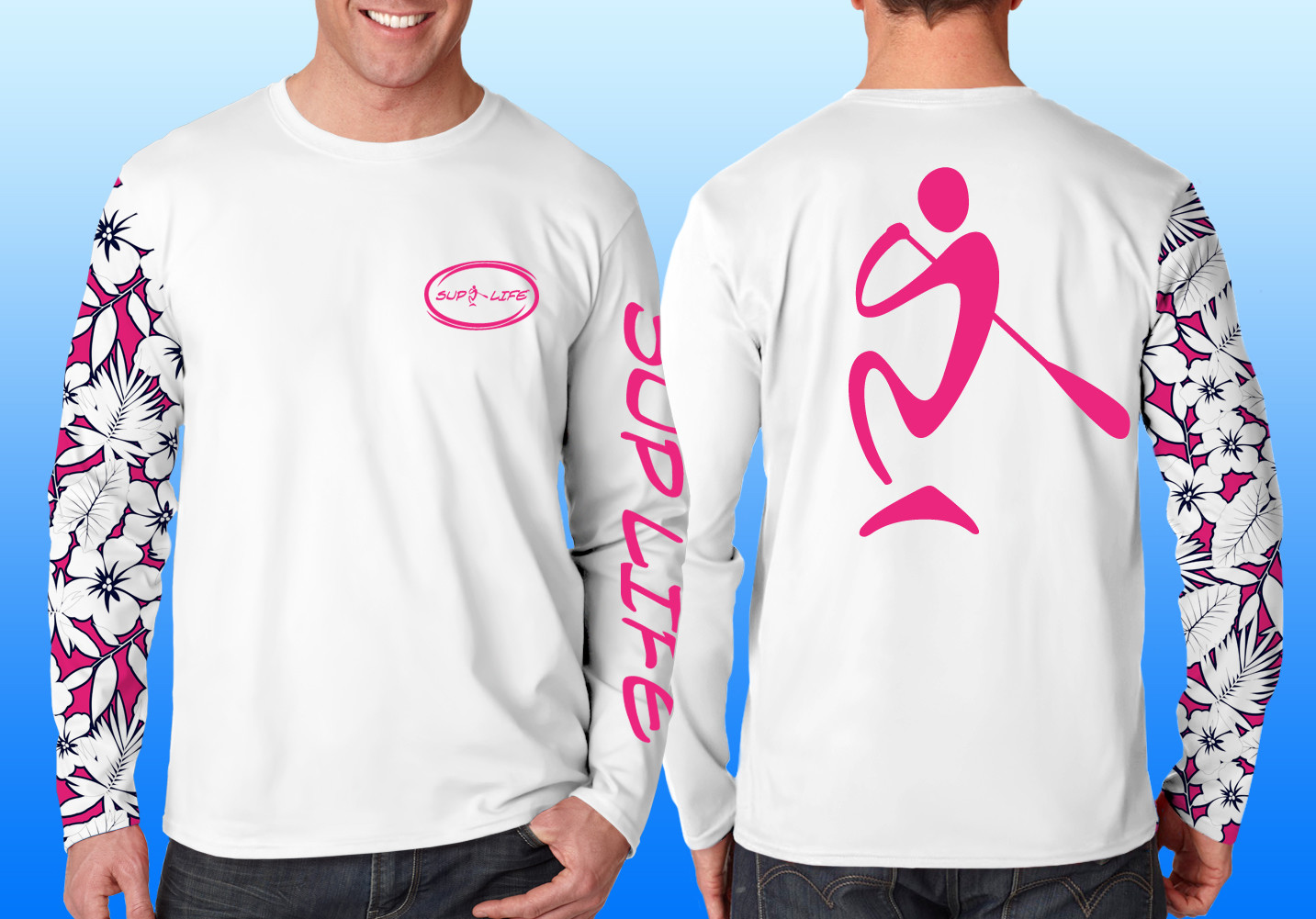 SUP LIFE® Aloha Pink Long Sleeve Performance Shirt