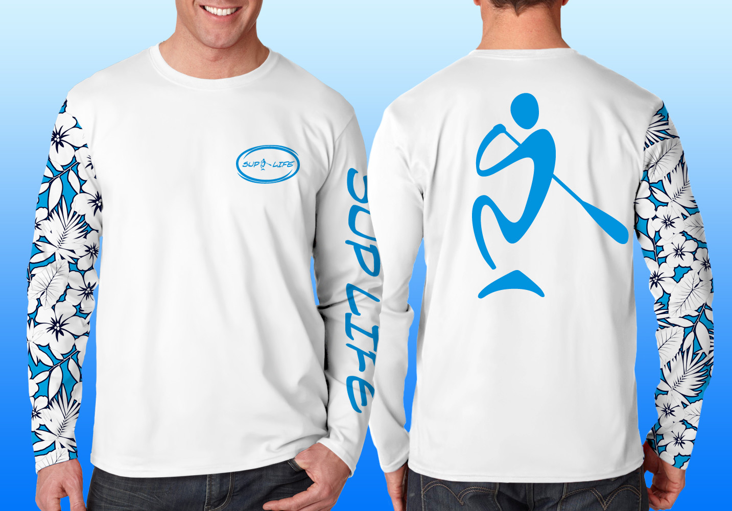 SUP LIFE® Aloha Blue Long Sleeve Performance Shirt