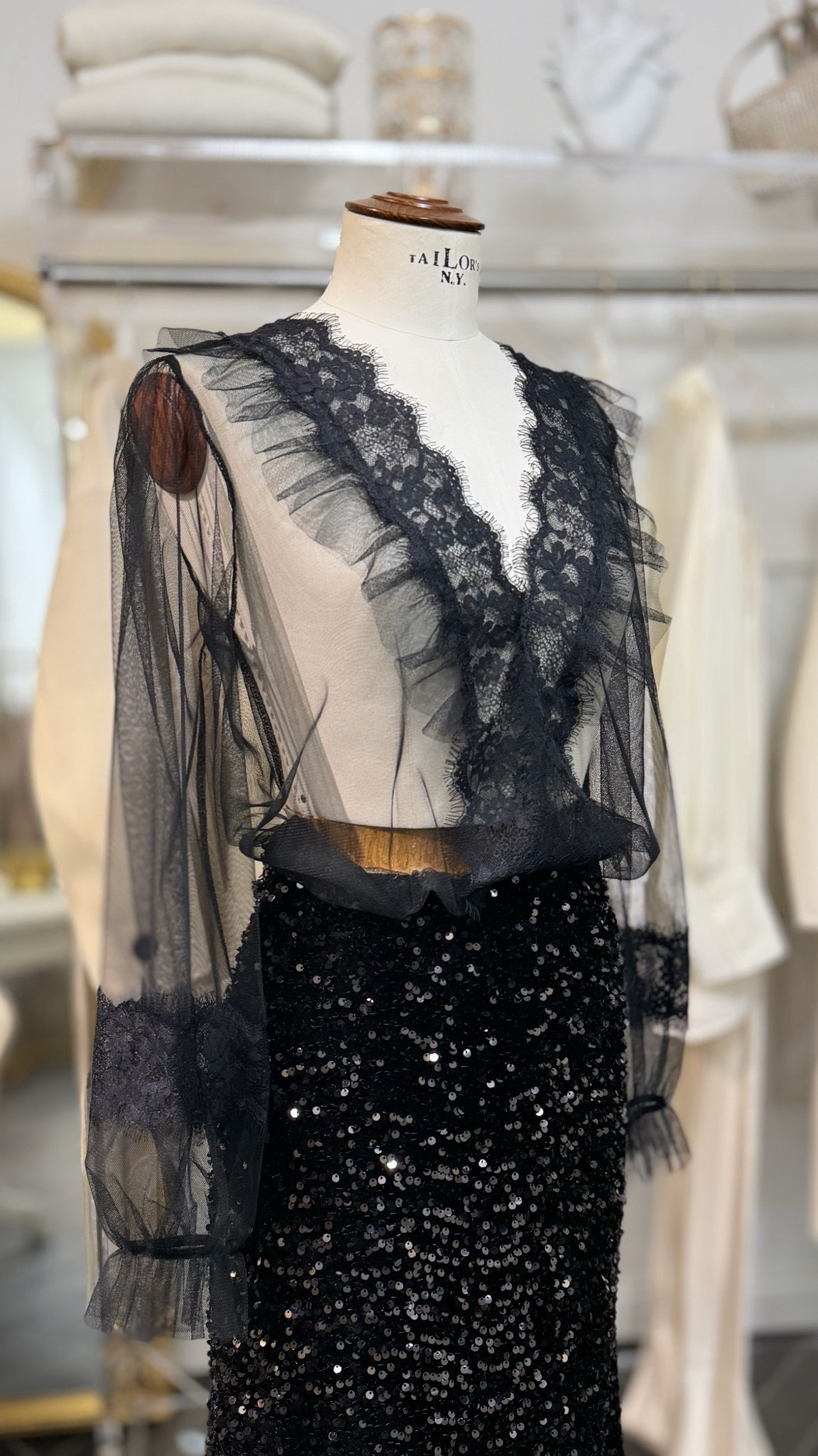 Gonna paillettes nera