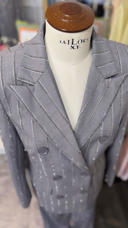 Tailleur grigio strass