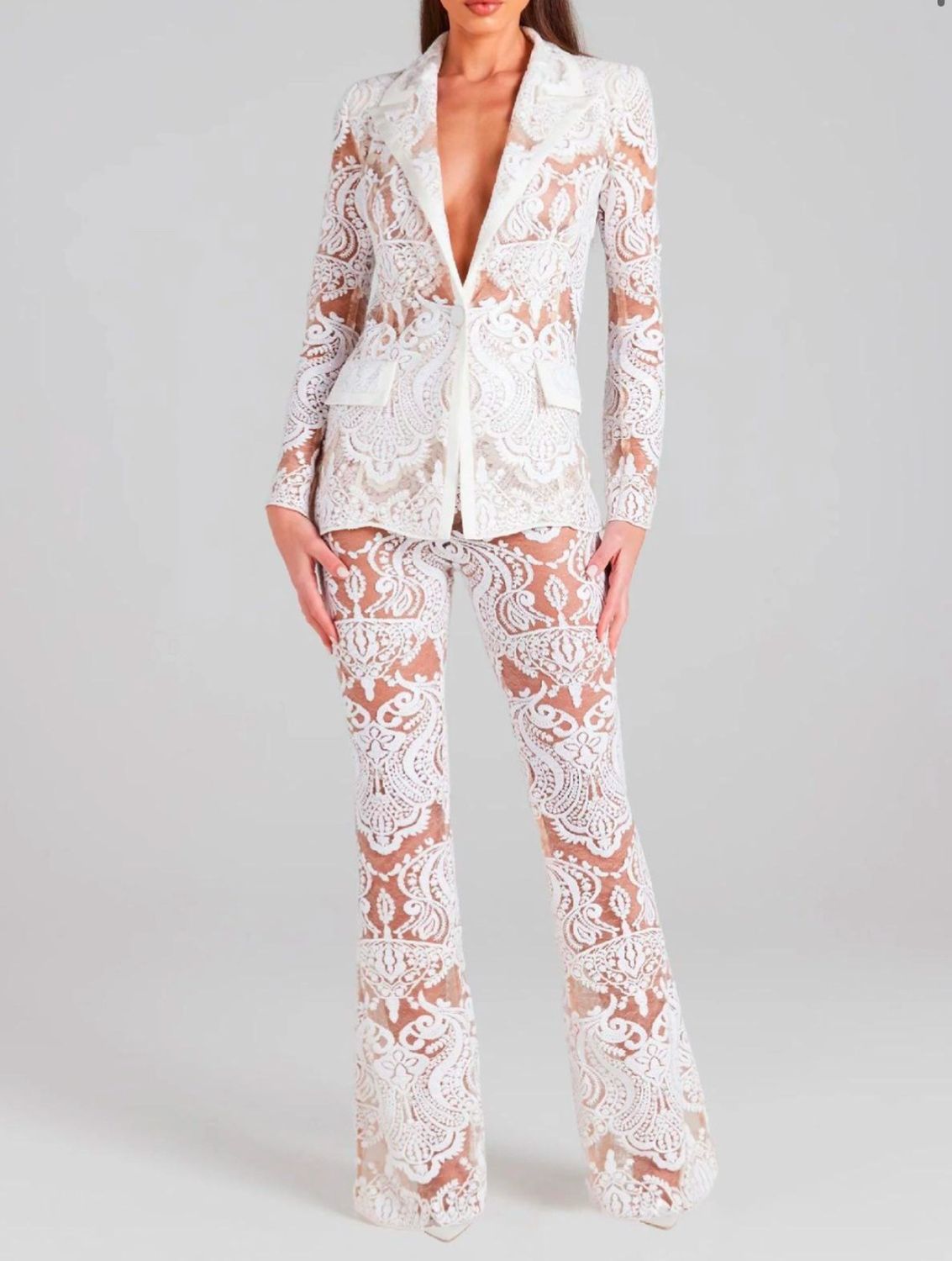 Tailleur pizzo bianco