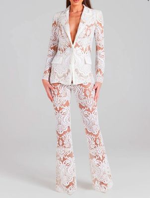 Tailleur pizzo bianco