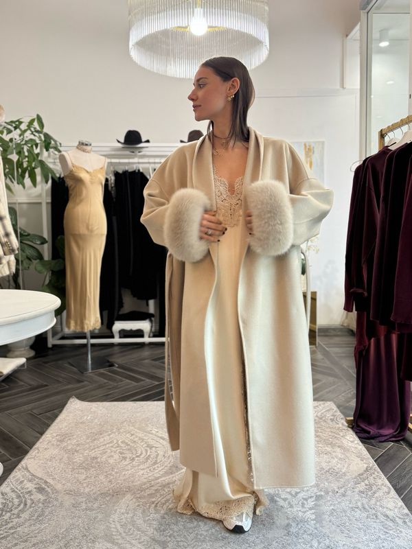 Cappotto cashmere e lana champagne ✨