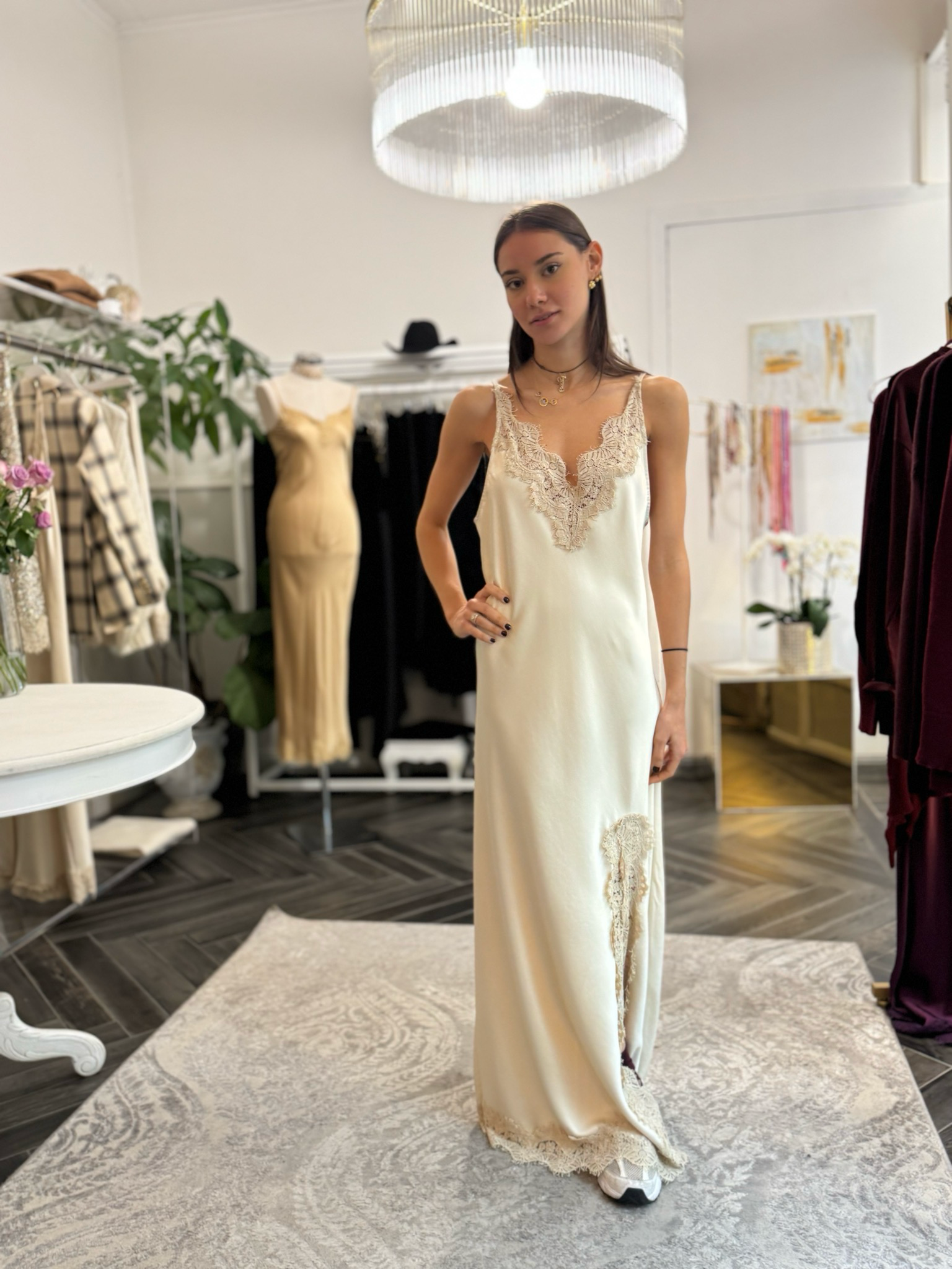 Abito champagne lace