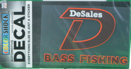 &quot;D&quot; Bass Fishing Decal-763