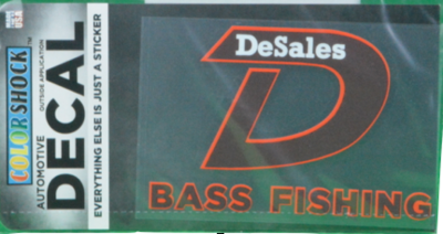 "D" Bass Fishing Decal-763