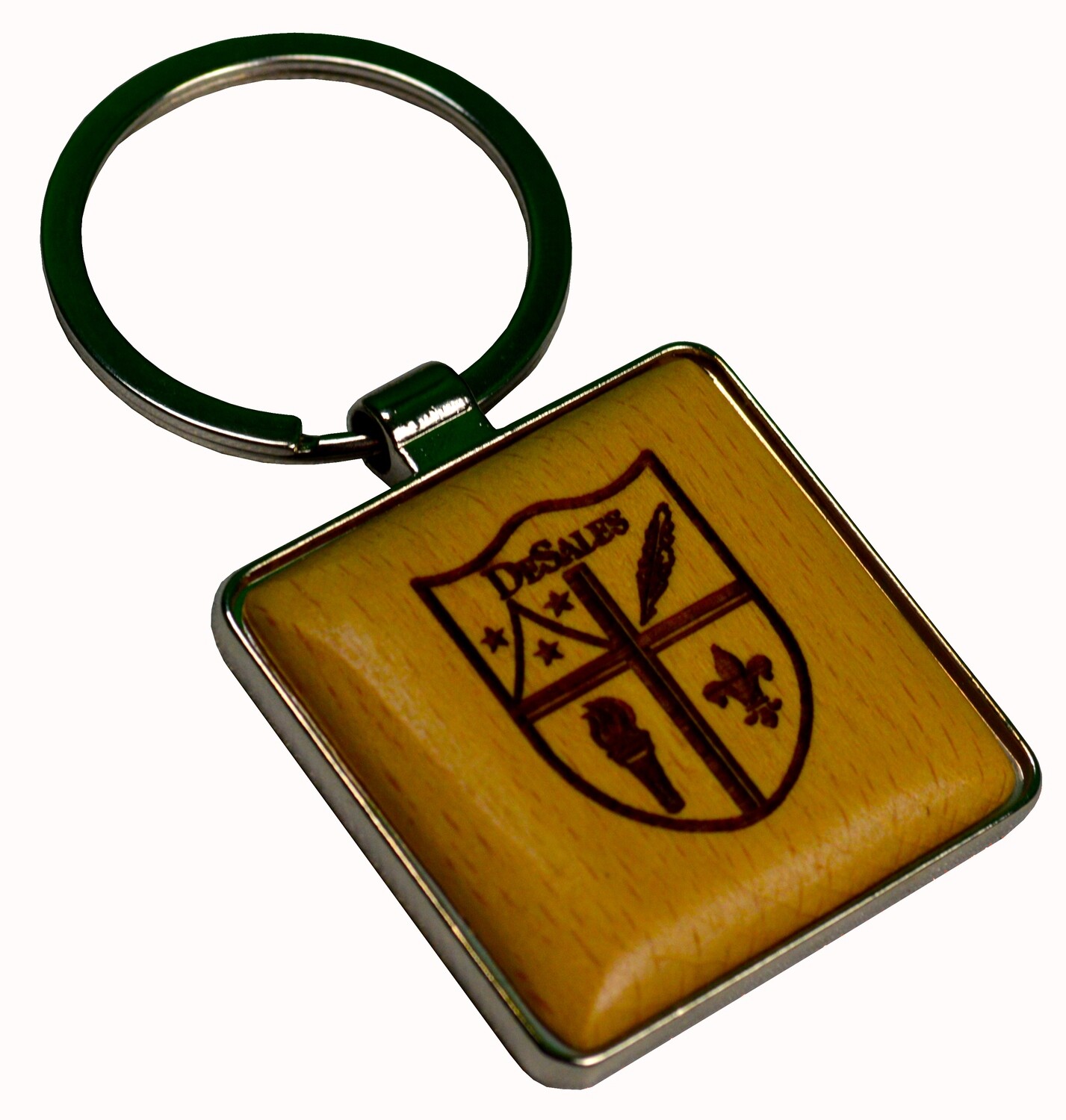 DeSales Silver/Wood Keychain-996