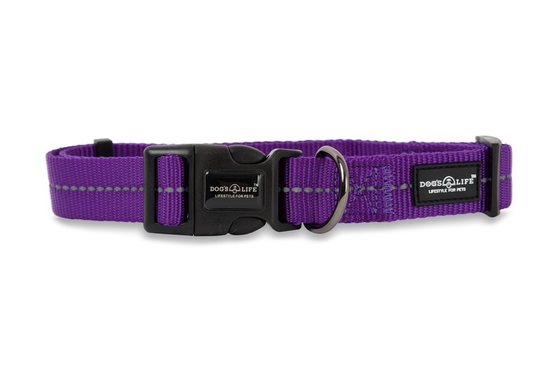 Reflective Supersoft Webbing Collar Purple