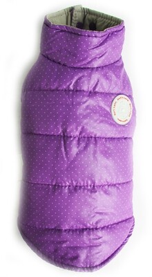 Polka Dot Parka Turtle Neck Purple