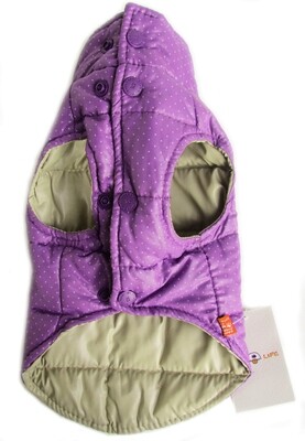 Polka Dot Parka Turtle Neck Purple