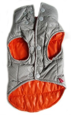 Polka Dot Parka Turtle Neck Khaki