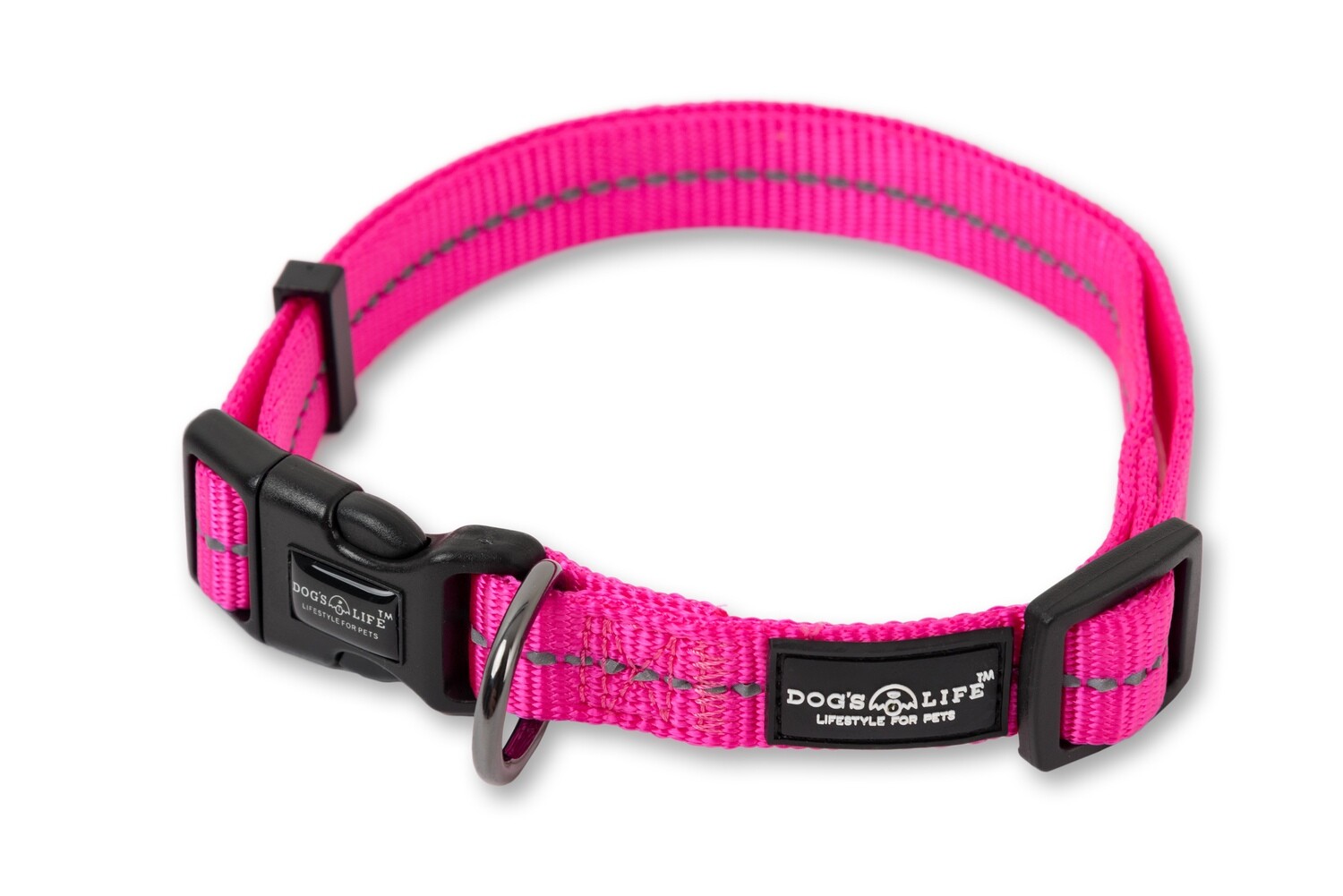 Reflective Supersoft Webbing Collar Hot Pink